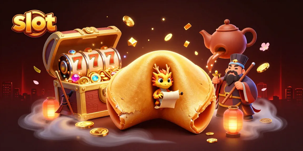 Play thrilling slot games with a golden fortune cookie, wise dragon, and bright jackpot symbols.