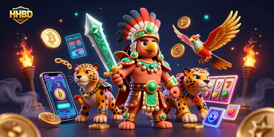 HHBD engages players with vibrant slot game action featuring Aztec characters and crypto elements.