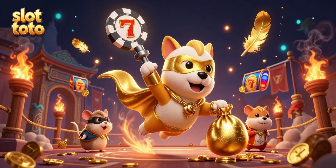 Spin the reels with excitement on slot toto as our superhero dog flies with gold coins!