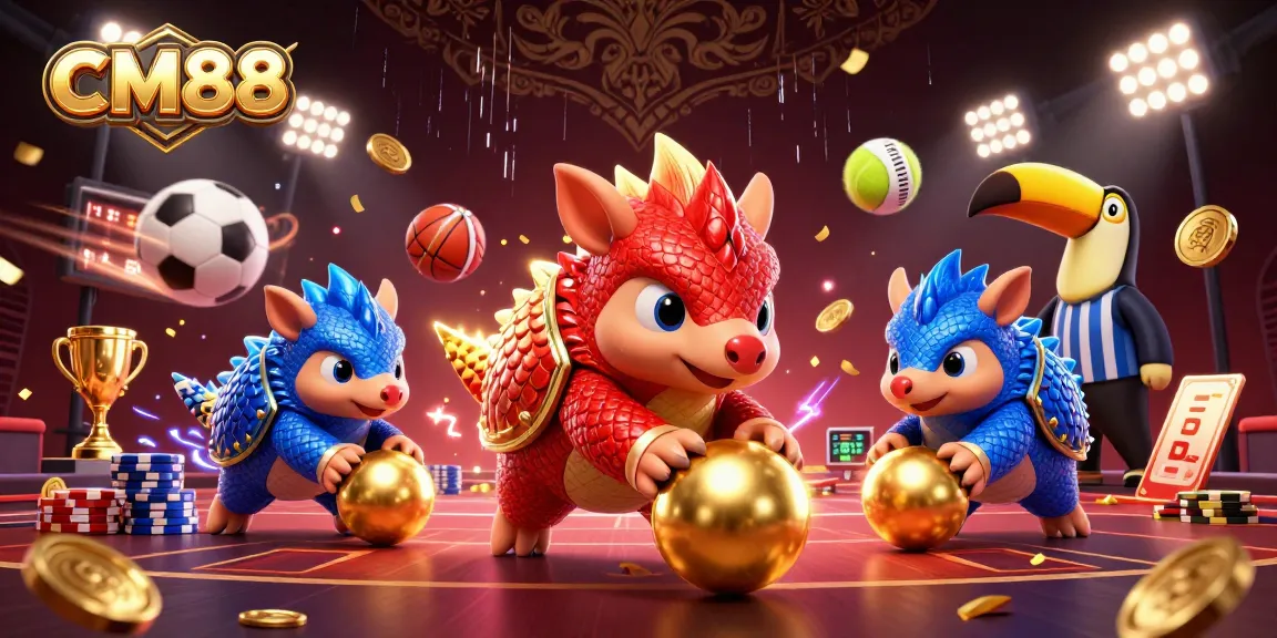 Experience an electrifying competition at CM88 featuring rival pangolins and dynamic gaming elements.