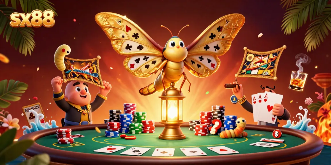 Engaging scene of sx88 showcasing a vibrant poker table with characters in animated casino setting.