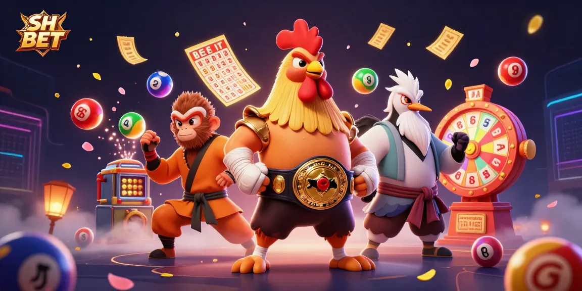Participate in thrilling SH BET jackpot games with colorful lottery balls and prize elements.
