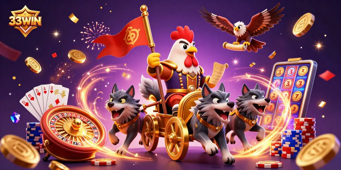 Join the action at 33WIN with vibrant games, golden coins, and thrilling wins!