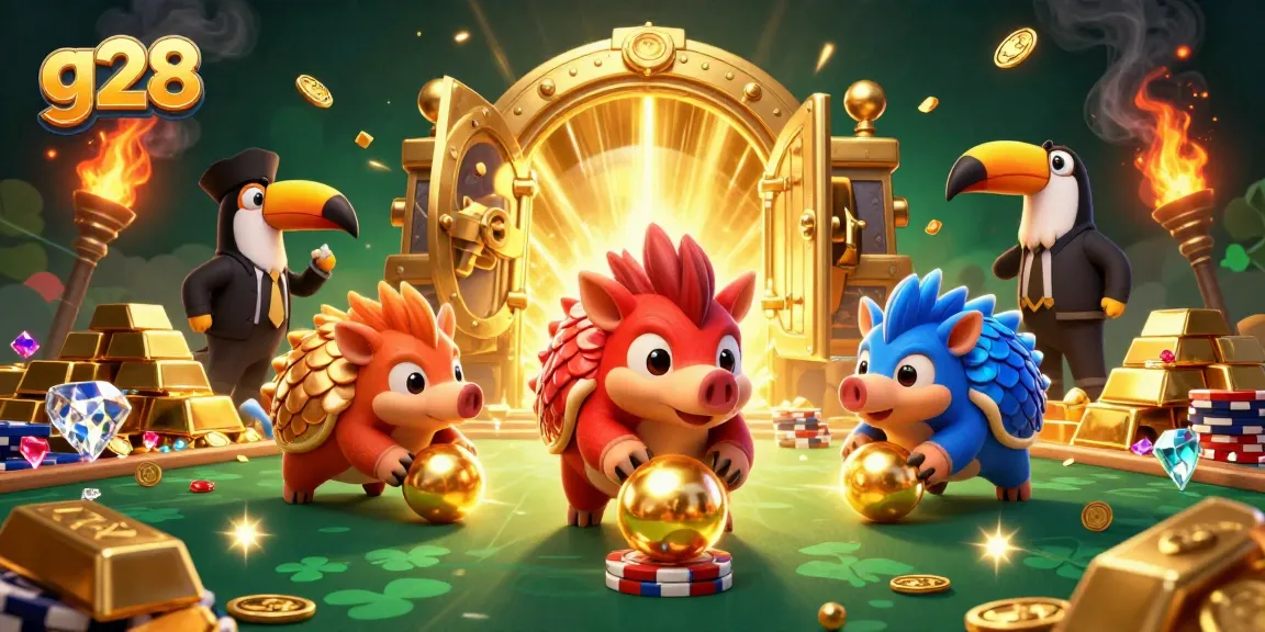 g28 casino pangolins in battle over poker chips while confetti rains down