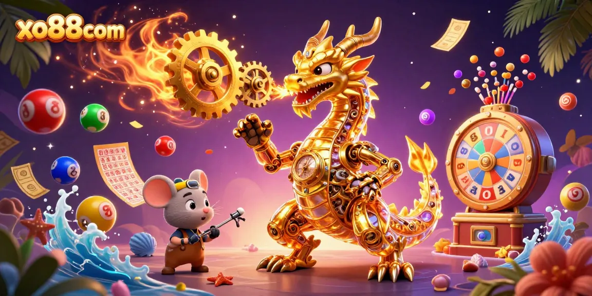 Engage with exciting lottery action in a vibrant scene featuring xo88com and dynamic game elements.