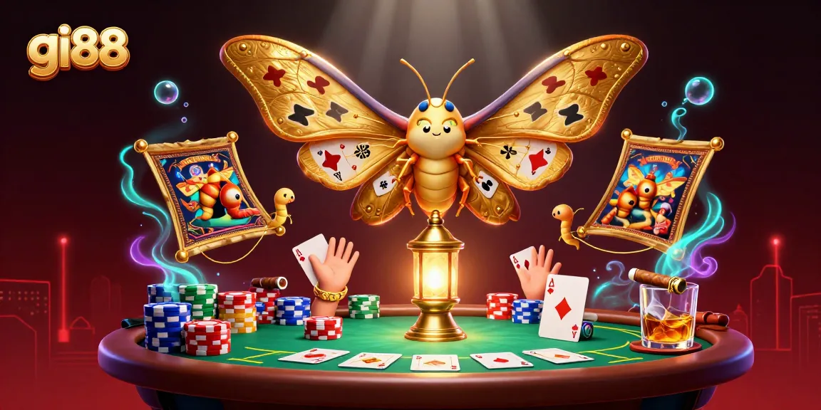 Play thrilling casino games at gi88 while enjoying radiant golden aesthetics and poker elements.