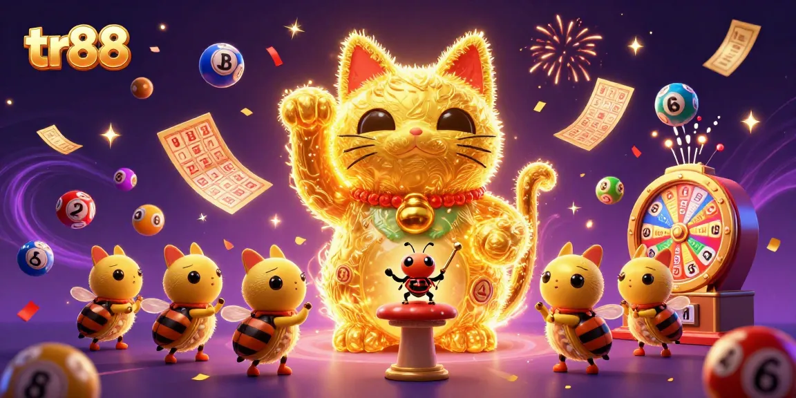 Experience thrilling winnings with tr88 through vibrant casino symbols and dynamic lottery elements.