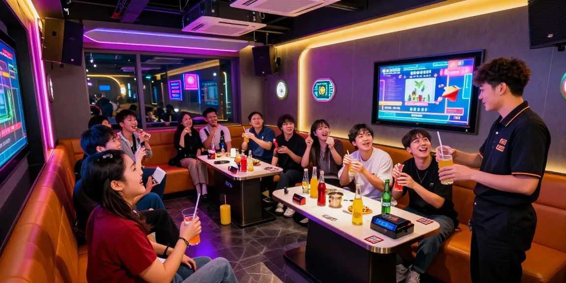 인천쓰리노 카라오케 바에서 즐거운 시간을 보내는 젊은 사람들