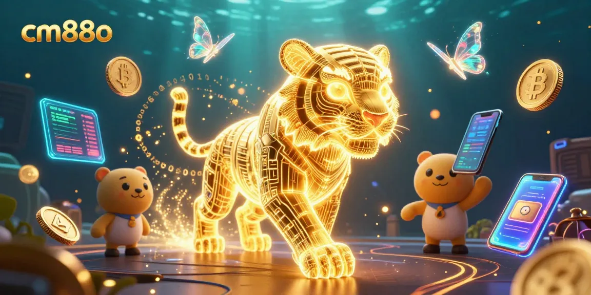 Experience thrilling gameplay with cm88o in a vibrant 3D neon casino landscape featuring crypto coins.