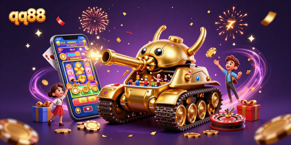 Engage in thrilling gameplay at qq88 with a vibrant casino scene showcasing evolving gaming elements.
