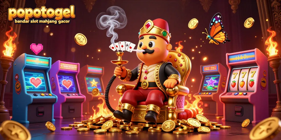 Engage with popotogel bandar slot mahjong gacor in a vibrant casino scene packed with colorful slots, game elements, and dynamic characters.