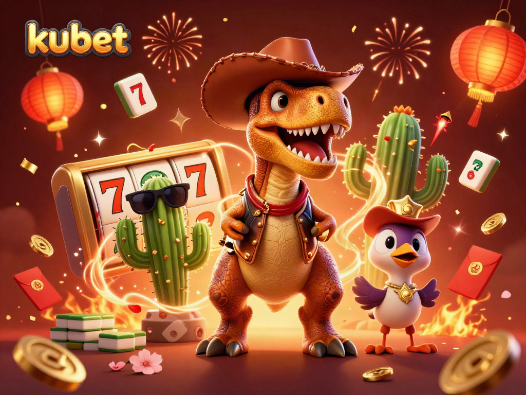 Experience the thrill of kubet with vibrant cartoon characters and dynamic casino elements.