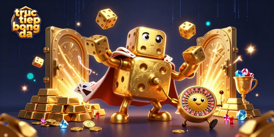 Experience thrilling truc tiep bong da action with dynamic golden dice golem and festive treasures.