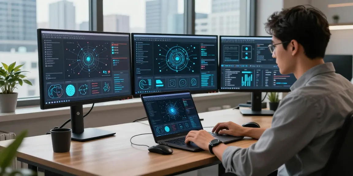 快连 optimizing network performance in a modern tech workspace, showcasing productivity.