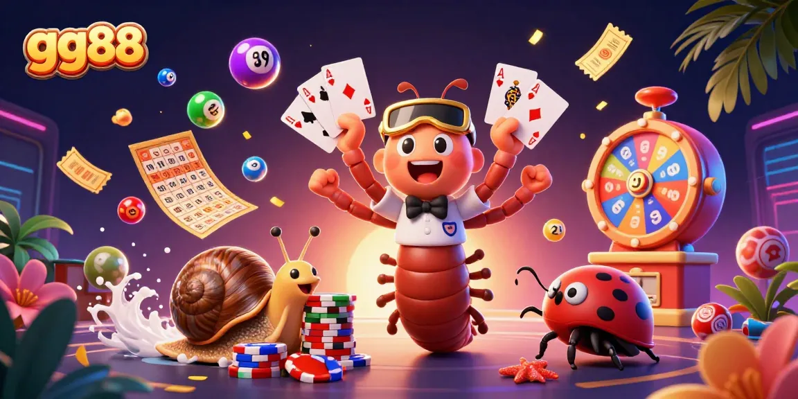 Experience endless fun at gg88 with vibrant playing cards, colorful lottery elements, and a lively casino atmosphere.