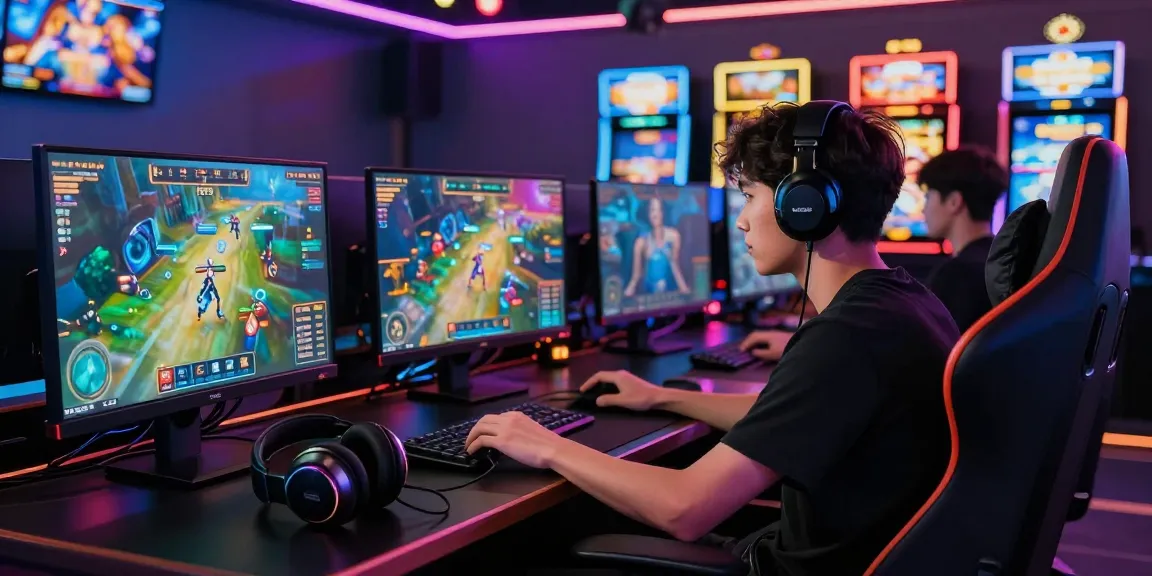 Engaging gaming scene with player immersed in 68gamebai, vibrant visuals and immersive setup.