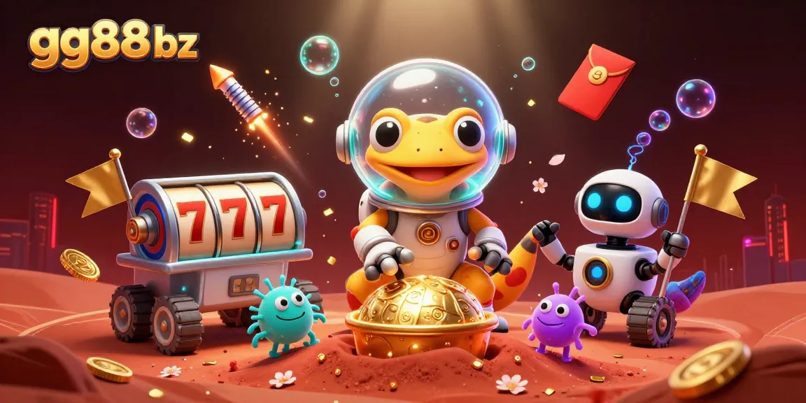 Gamblers at gg88 bz celebrate their wins amidst dynamic casino elements and alien themes.