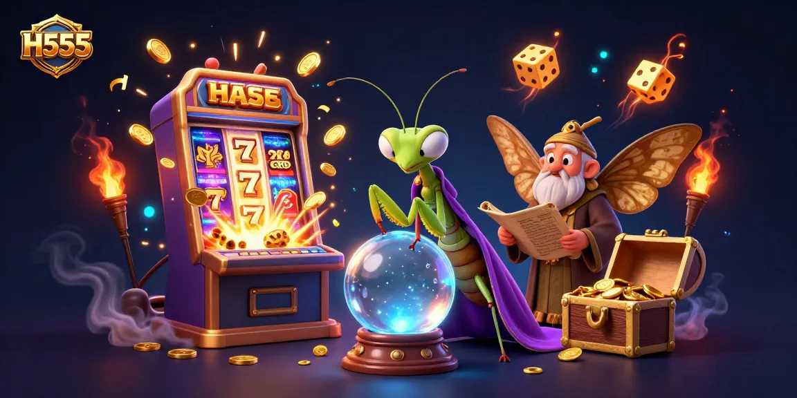 Experience the thrill of H555 with vibrant casino action and enchanting characters in a captivating 3D illustration.