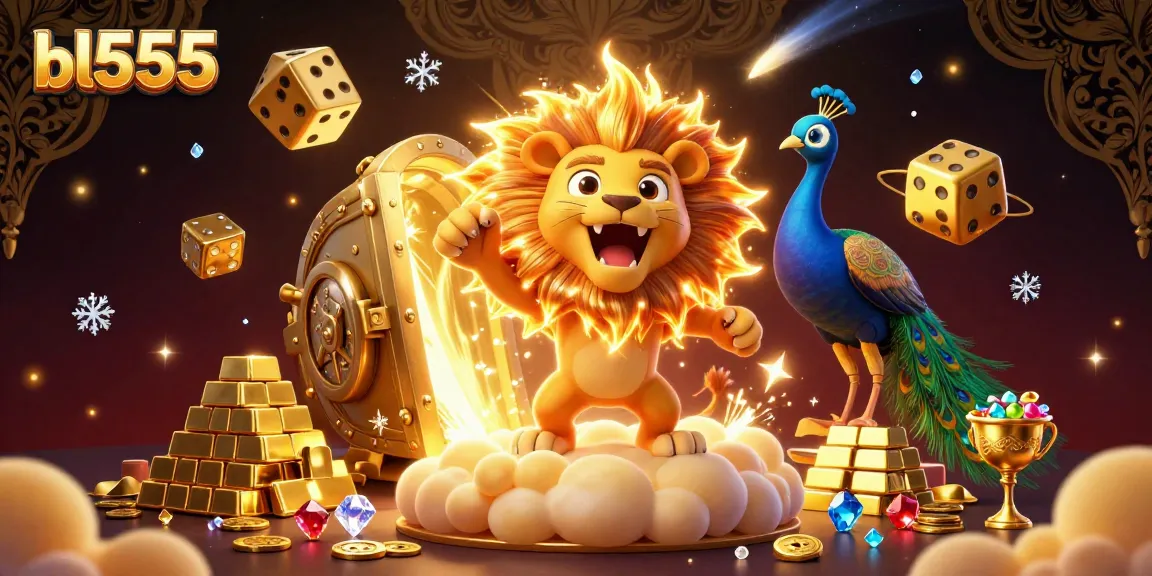 Experience vibrant casino thrills with bl555 as the lion roars amidst golden treasures and cosmic dice.