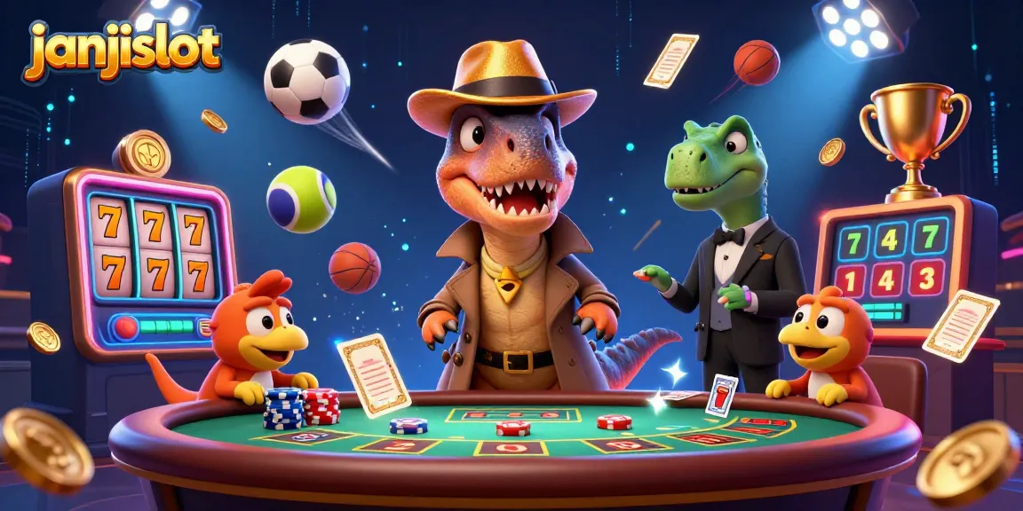 Experience exciting gameplay with janjislot as cartoon characters engage in thrilling casino action.