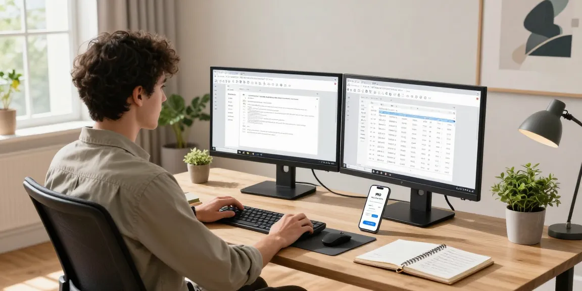 WPS Download on dual monitors in modern home office setting, highlighting productivity and tech.