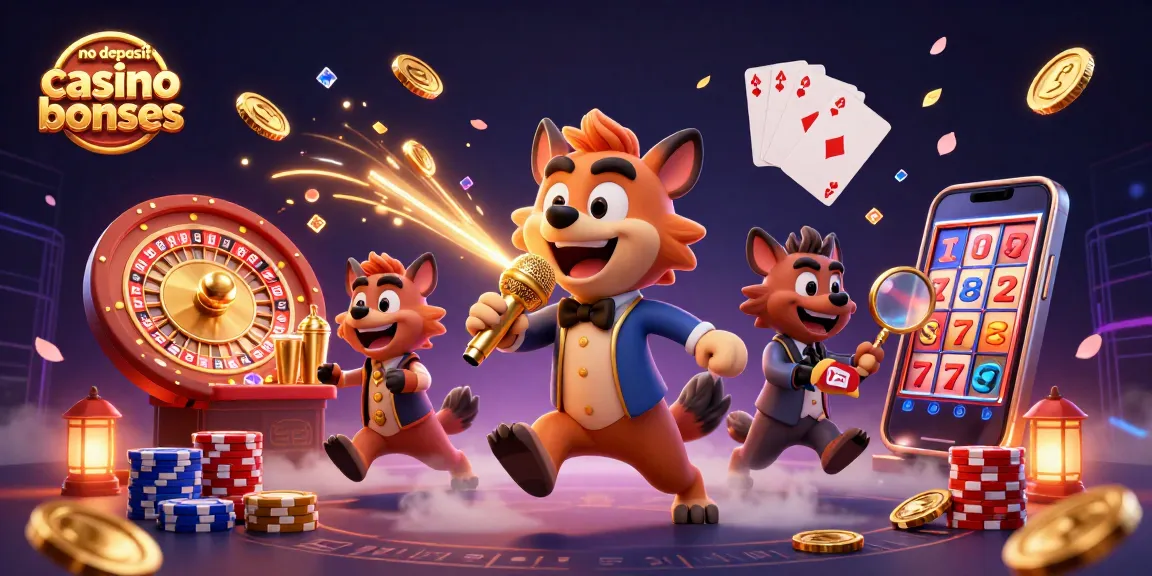 Experience the excitement of no deposit casino bonuses with energetic hyenas in a vibrant casino.