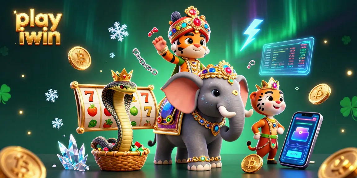 Play iwin casino games with a vibrant 3D illustration featuring a maharaja and an elephant.