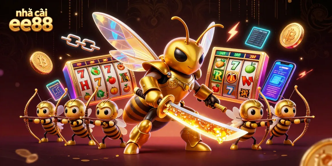 Experience diverse gaming at nhà cái ee88 with an engaging game-filled scene featuring dynamic characters and slot elements.