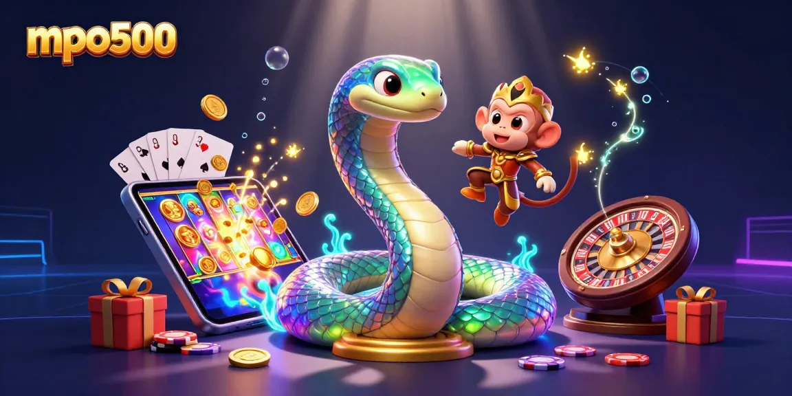 Experience thrilling gameplay with mpo500 as vibrant casino characters surround a dynamic slot adventure.