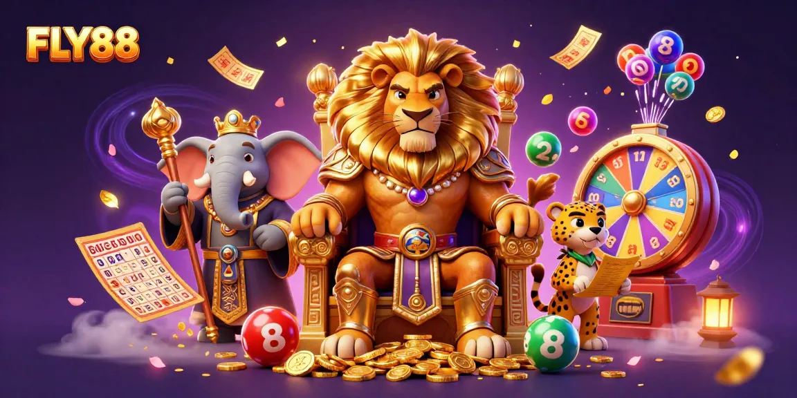 Experience the thrill of FLY88 as you dive into vibrant casino games with colorful lottery balls and dynamic elements.