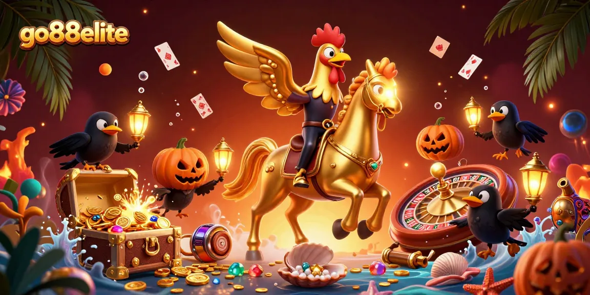 Experience thrilling gaming action at go88elite with a vibrant casino scene featuring gold treasures.