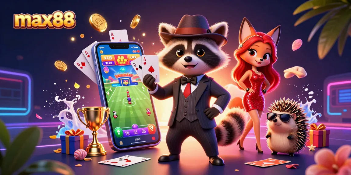 Bet on max88 with expert strategies in dynamic 3D sports betting scene featuring raccoon, fox, and hedgehog.