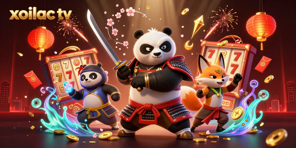 Xoilac tv offers exciting gaming with samurai panda & ninja fox amidst casino vibes.