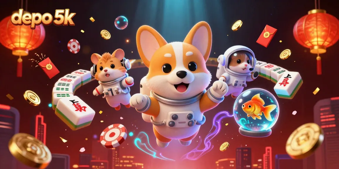 Experience winning with depo 5k in a cosmic casino adventure filled with animated characters and vibrant elements.