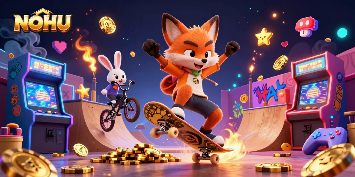 Experience exciting NOHU casino adventures with our dynamic cartoon characters in action.