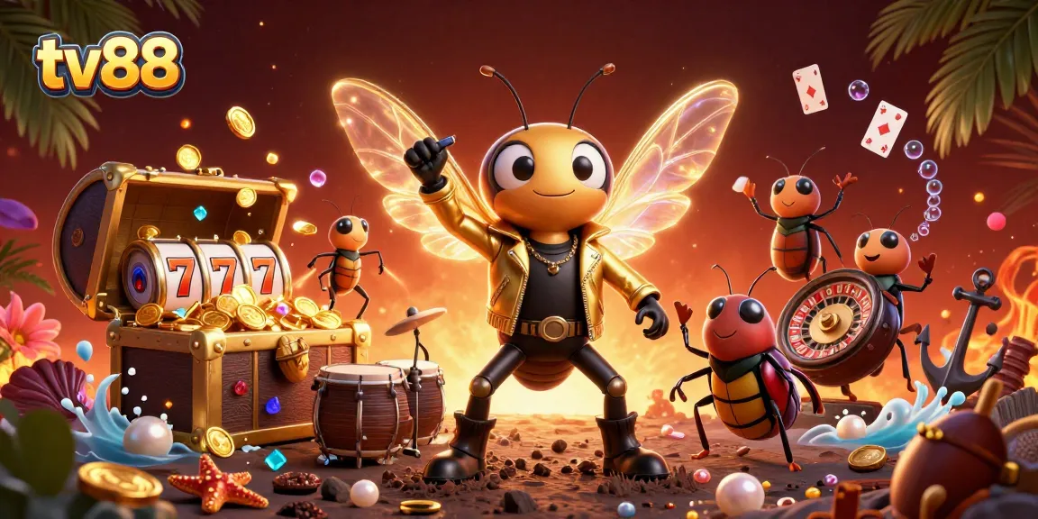 Experience thrilling gameplay with tv88 in this vibrant casino-themed illustration.