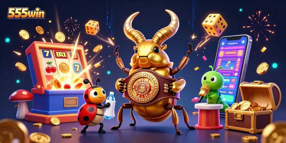 Experience the thrill of winning with 555win at dynamic slot machines and vibrant casino elements.