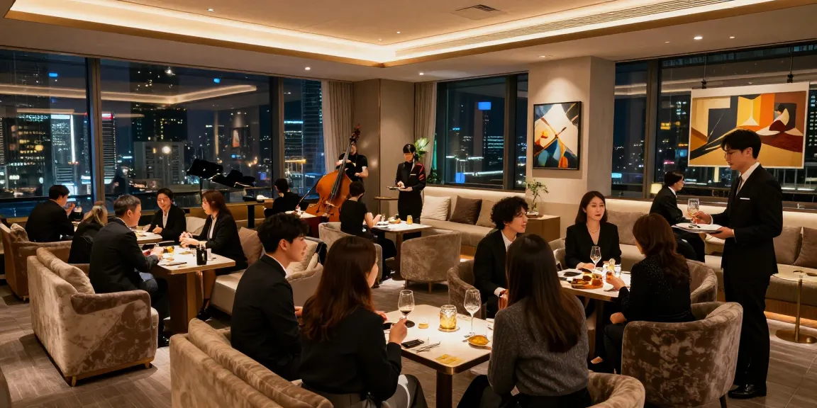 강남구구단의 고급스러운 분위기와 세련된 인테리어가 돋보이는 밤의 모습