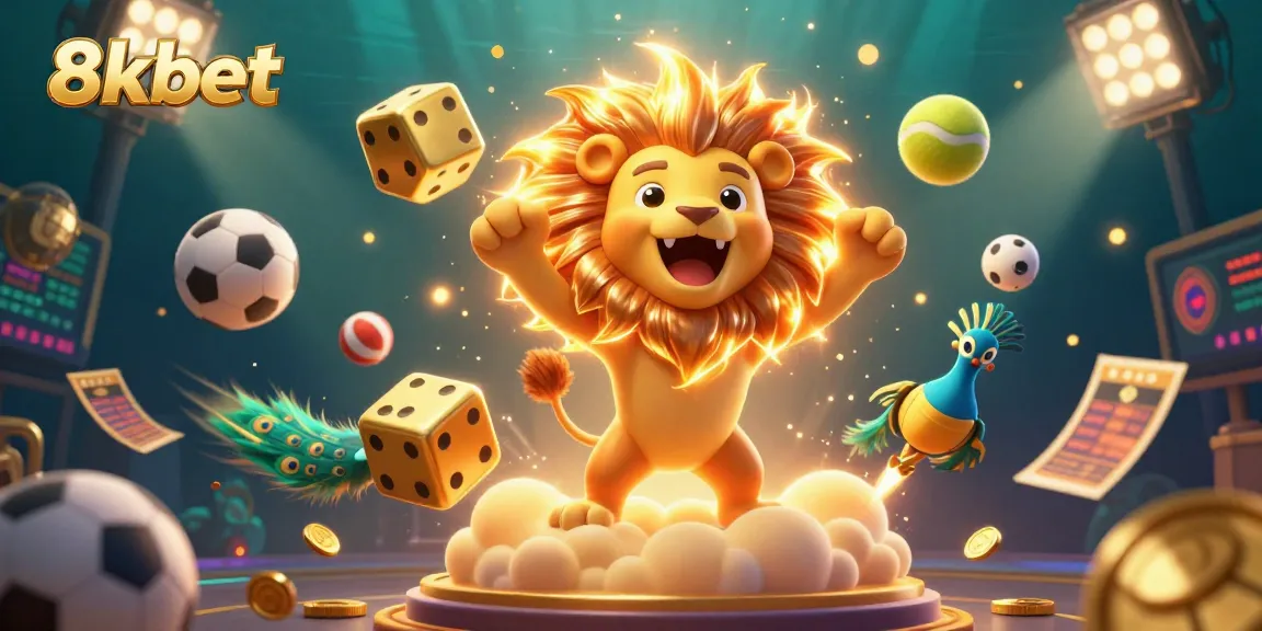Experience thrilling games and promotions at 8xbet, showcasing a vibrant 3D casino scene.