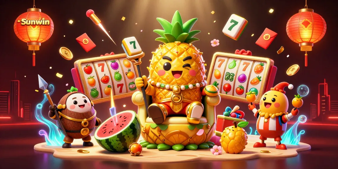 Sunwin captivates players with exciting jackpot slots amidst vibrant casino fun and tropical characters.