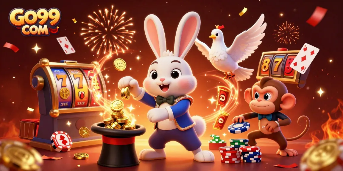 Experience the thrill at GO99 COM with a magician rabbit, dazzling games, and exciting rewards!