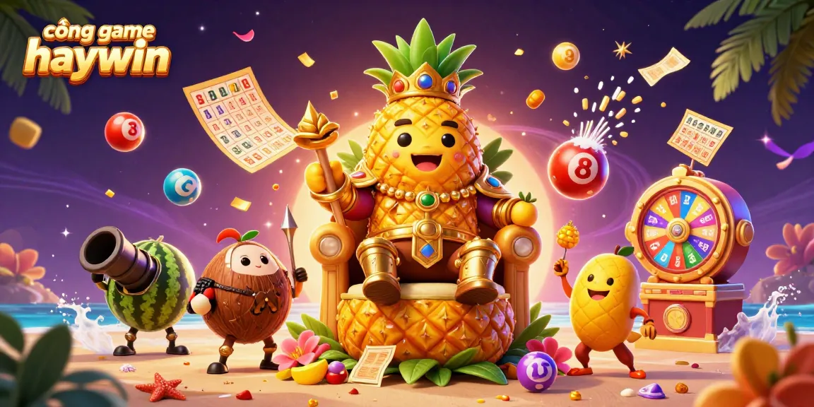 Join the fun at cổng game haywin with vibrant gaming characters, exciting lottery elements, and rich casino visuals.