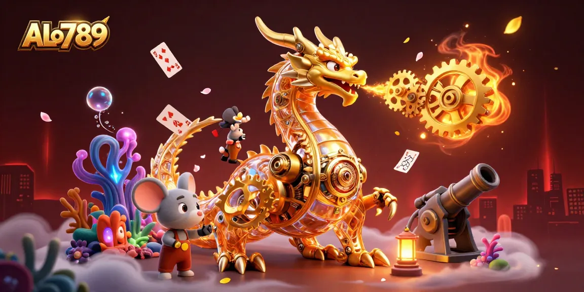 Experience thrilling gaming with ALo789 in a vibrant underwater casino scene.