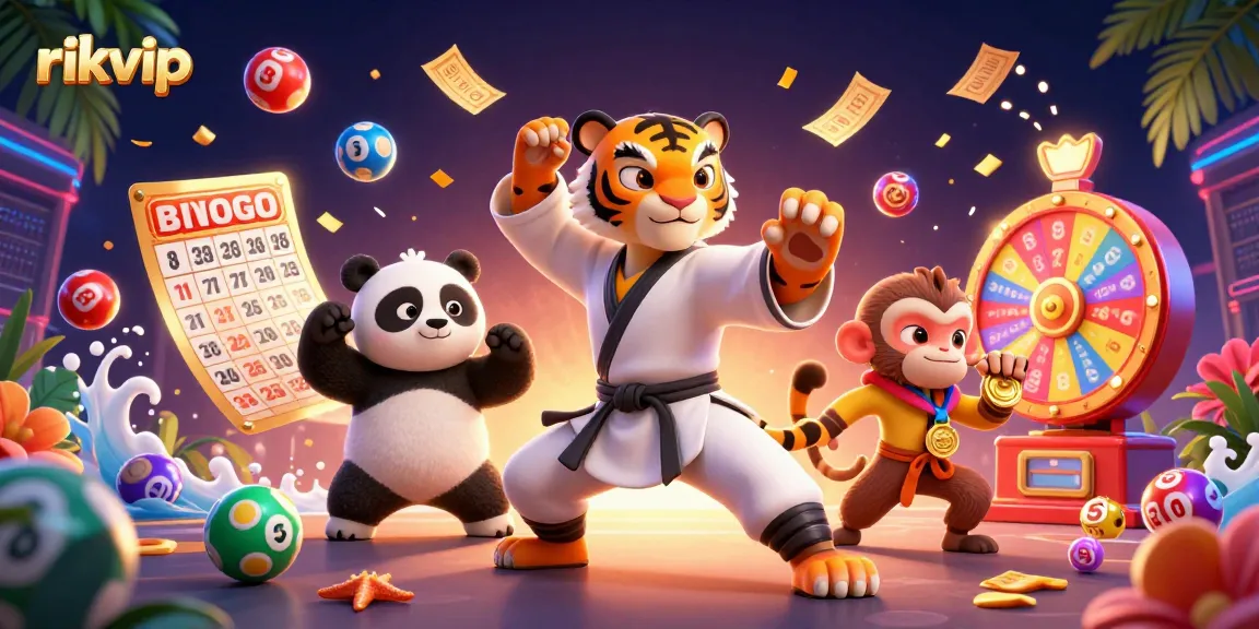 Experience vibrant gameplay at rikvip with dynamic characters amidst colorful lottery elements.