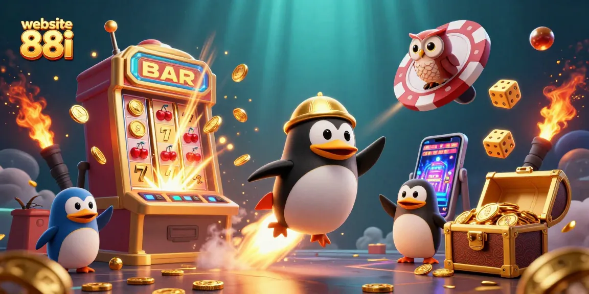 Experience the excitement of casino gaming at the website 88i with a dynamic penguin and golden treasures.