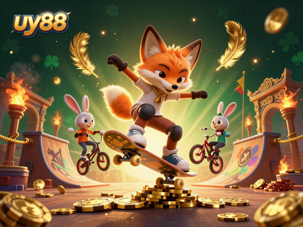 Experience thrilling gameplay at uy88 with dynamic cartoon characters and a vibrant casino atmosphere.