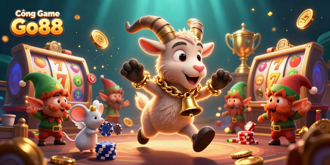Cổng Game Go88 showcases a lively holiday casino scene embracing festive fun and spooky elements.