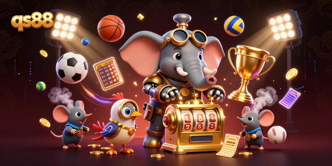 Spin the golden slot machine with qs88 while enjoying the bustling casino atmosphere and sports excitement.