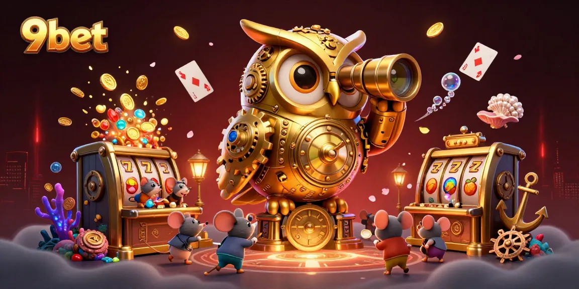 Immerse in winning strategies with 9bet's vibrant, dynamic casino scene filled with gold coins.