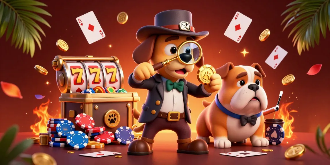 Tài xỉu sunwin players exploring golden poker chip clues with a detective duo in a vibrant casino adventure.